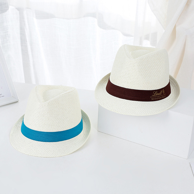 Жарнамаға арналған Golden Logo Trilby Sun Straw Hat